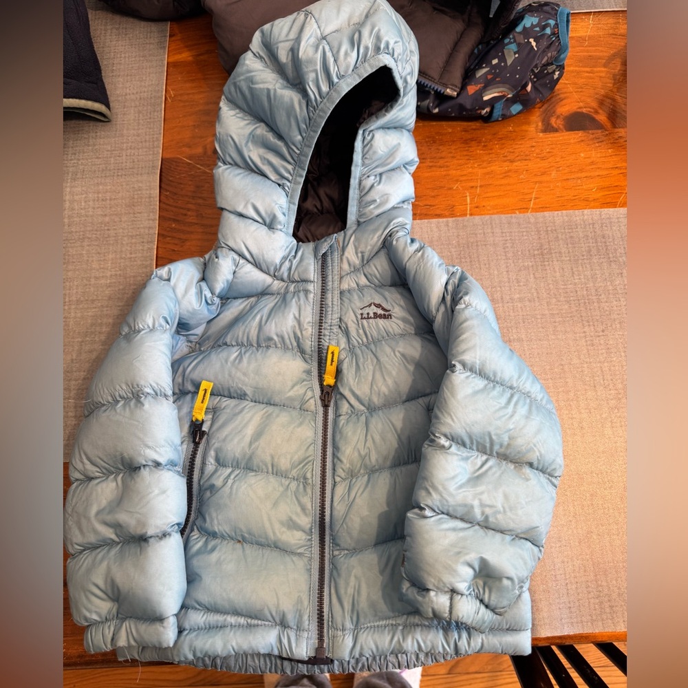 L.L. Bean Sky Blue Hooded Puffer Jacket